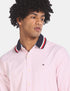 TOMMY HILFIGER TIPPED COLLAR SOLID PINK SHIRT