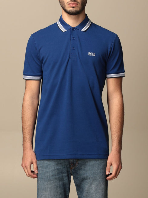 HUGO BOSS REGULAR FIT ORGANIC COTTON POLO SHIRT WITH CONTRAST LOGO DETAILS