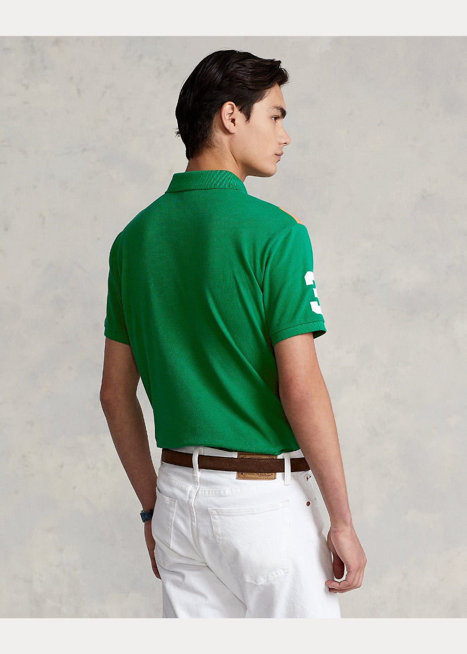 RALPH LAUREN BIG PONY MESH GREEN POLO SHIRT CLASSIC FIT