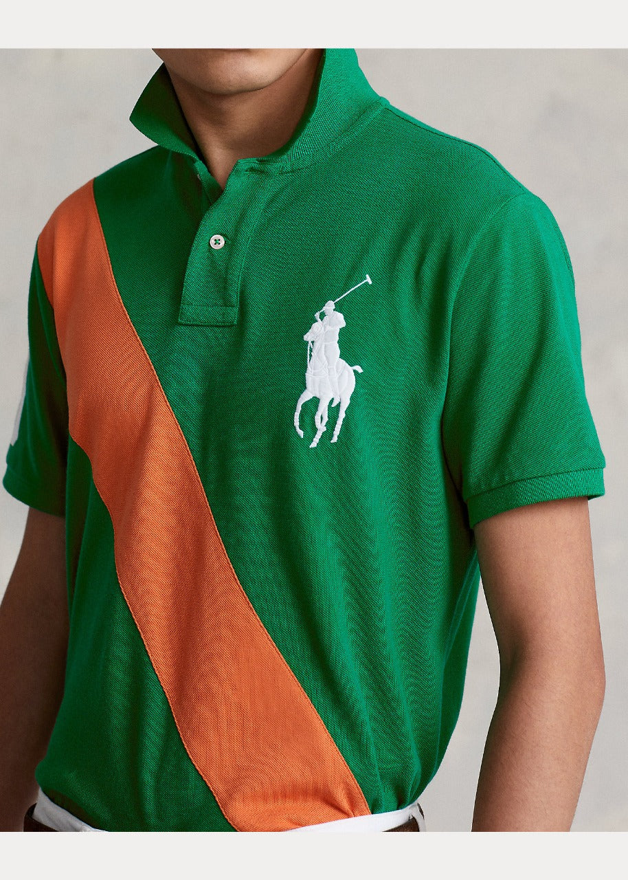 RALPH LAUREN BIG PONY MESH GREEN POLO SHIRT CLASSIC FIT