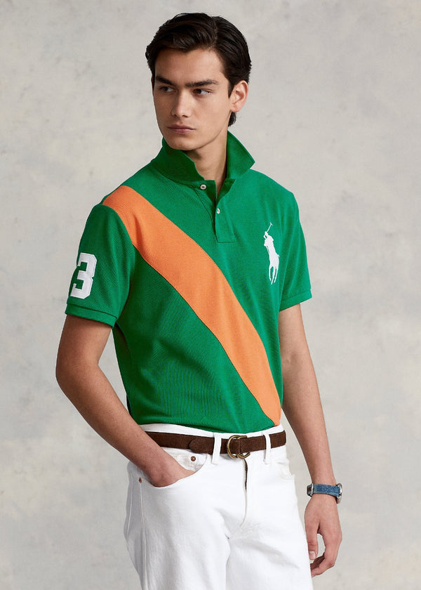 RALPH LAUREN BIG PONY MESH GREEN POLO SHIRT CLASSIC FIT