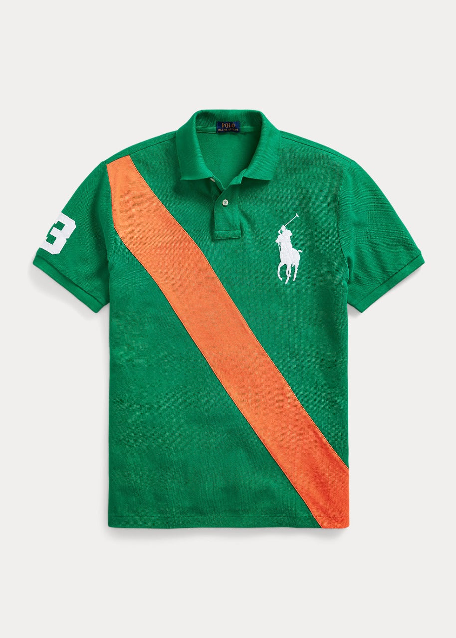 RALPH LAUREN BIG PONY MESH GREEN POLO SHIRT CLASSIC FIT