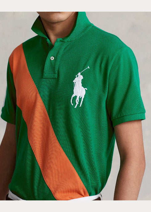 RALPH LAUREN BIG PONY MESH GREEN POLO SHIRT CLASSIC FIT