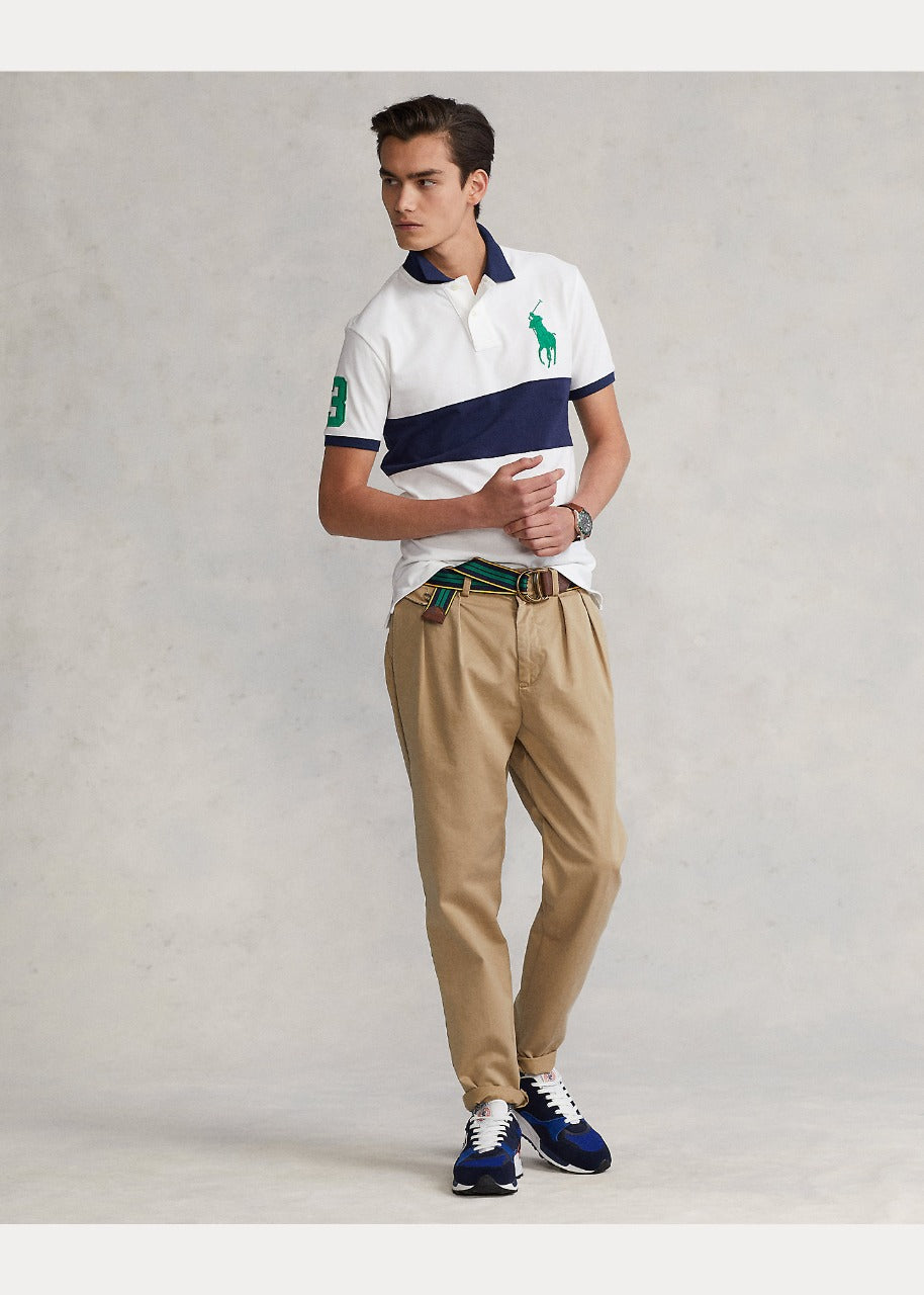 RALPH LAUREN BIG PONY WHITE MESH POLO SHIRT CLASSIC FIT