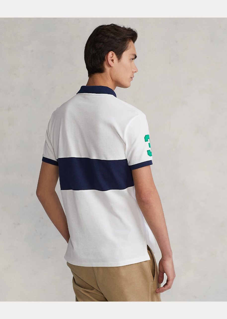 RALPH LAUREN BIG PONY WHITE MESH POLO SHIRT CLASSIC FIT