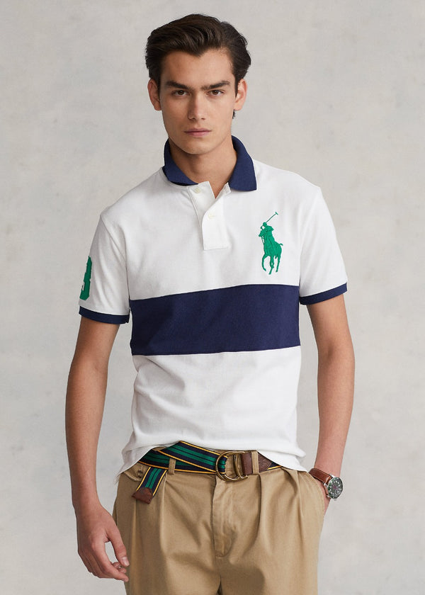 RALPH LAUREN BIG PONY WHITE MESH POLO SHIRT CLASSIC FIT