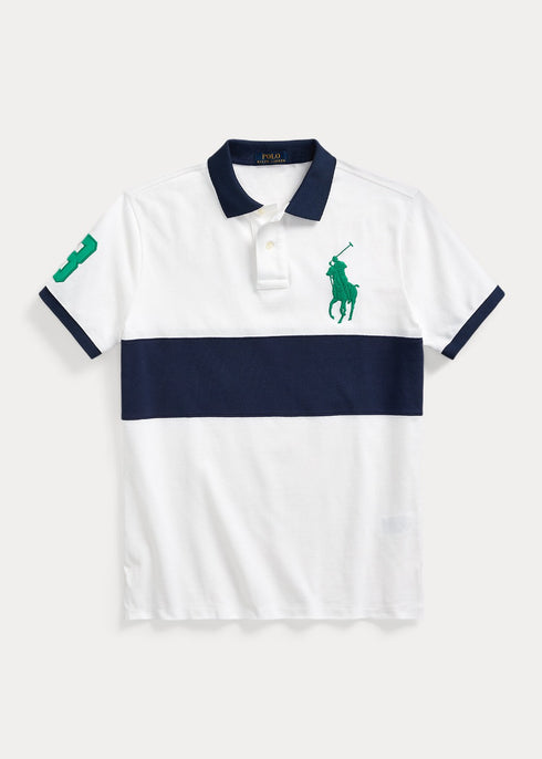 RALPH LAUREN BIG PONY WHITE MESH POLO SHIRT CLASSIC FIT