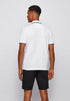 HUGO BOSS WHITE REGULAR FIT ORGANIC-COTTON POLO SHIRT WITH CONTRAST LOGO DETAILS