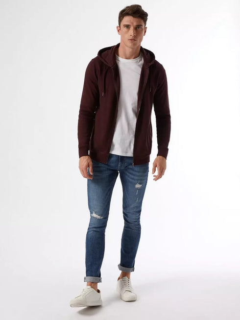 BURTON LONDON REGULAR FIT ZIP THROUGH HOODIE