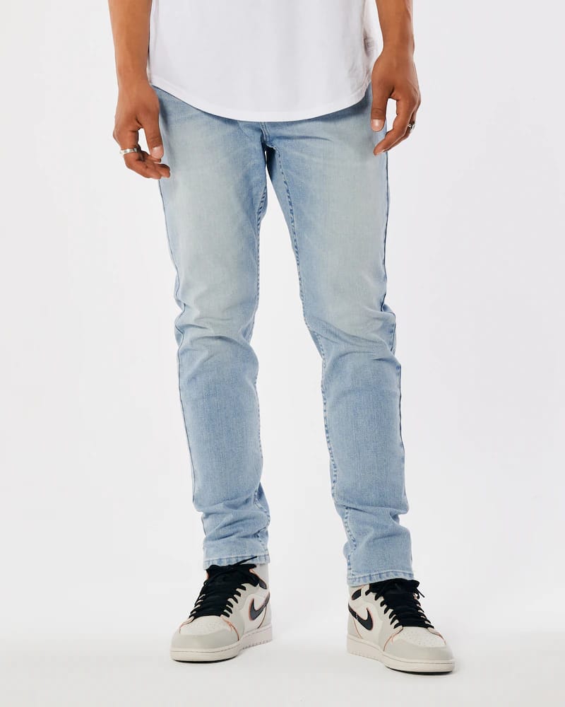 Men's Light Wash Stacked Skinny Jeans