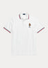 RALPH LAUREN BEAR CUSTOM SLIM FIT POLO T-SHIRT - WHITE