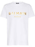 BALMAIN WHITE METALLIC LOGO T-SHIRT