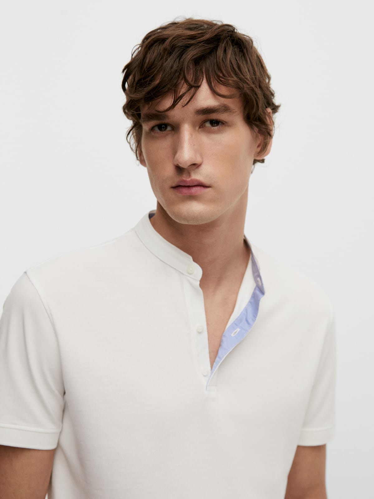 MASSIMO DUTTI POLO STAND UP COLLAR T-SHIRT