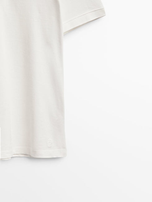 MASSIMO DUTTI POLO STAND UP COLLAR T-SHIRT