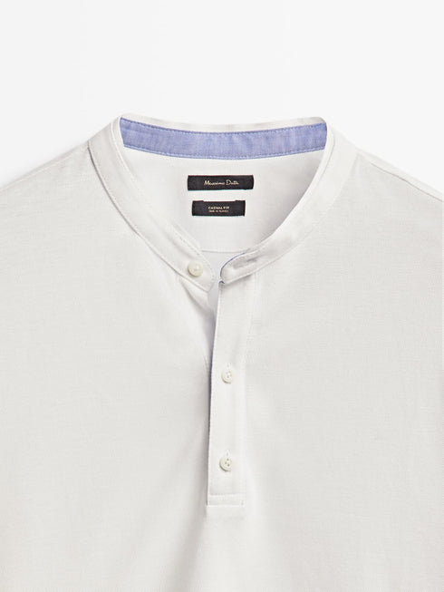 MASSIMO DUTTI POLO STAND UP COLLAR T-SHIRT