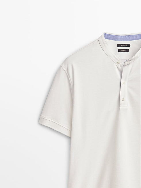MASSIMO DUTTI POLO STAND UP COLLAR T-SHIRT