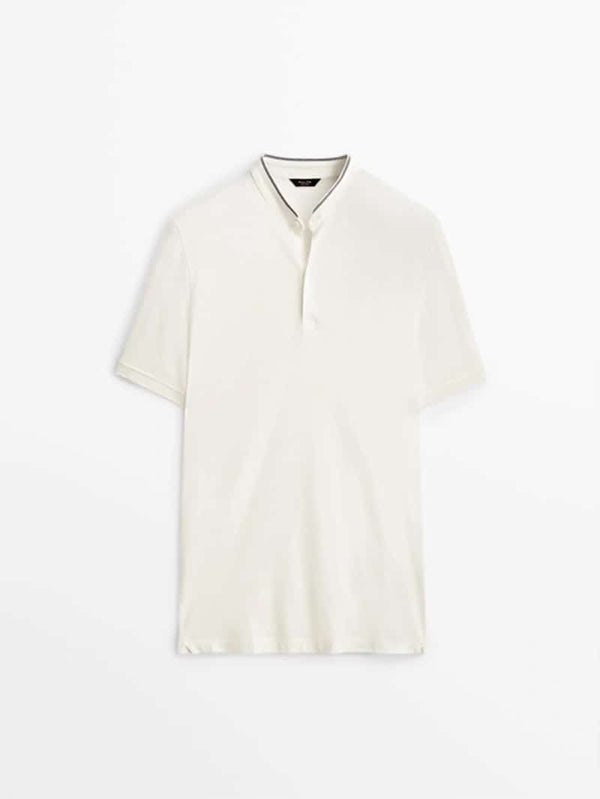 MASSIMO DUTTI POLO STANDUP TIP COLLAR