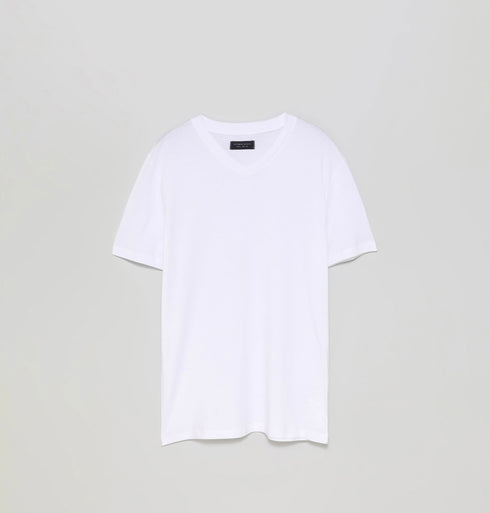 LEFTIES BASIC V NECK TEES - WHITE
