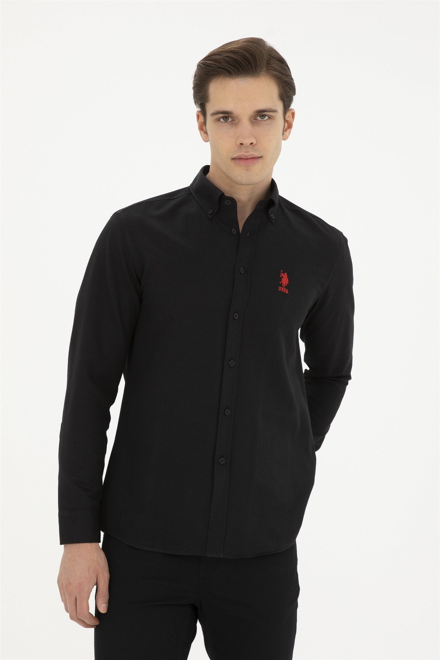US POLO ASSN BUTTON DOWN COTTON SHIRT SLIM FIT