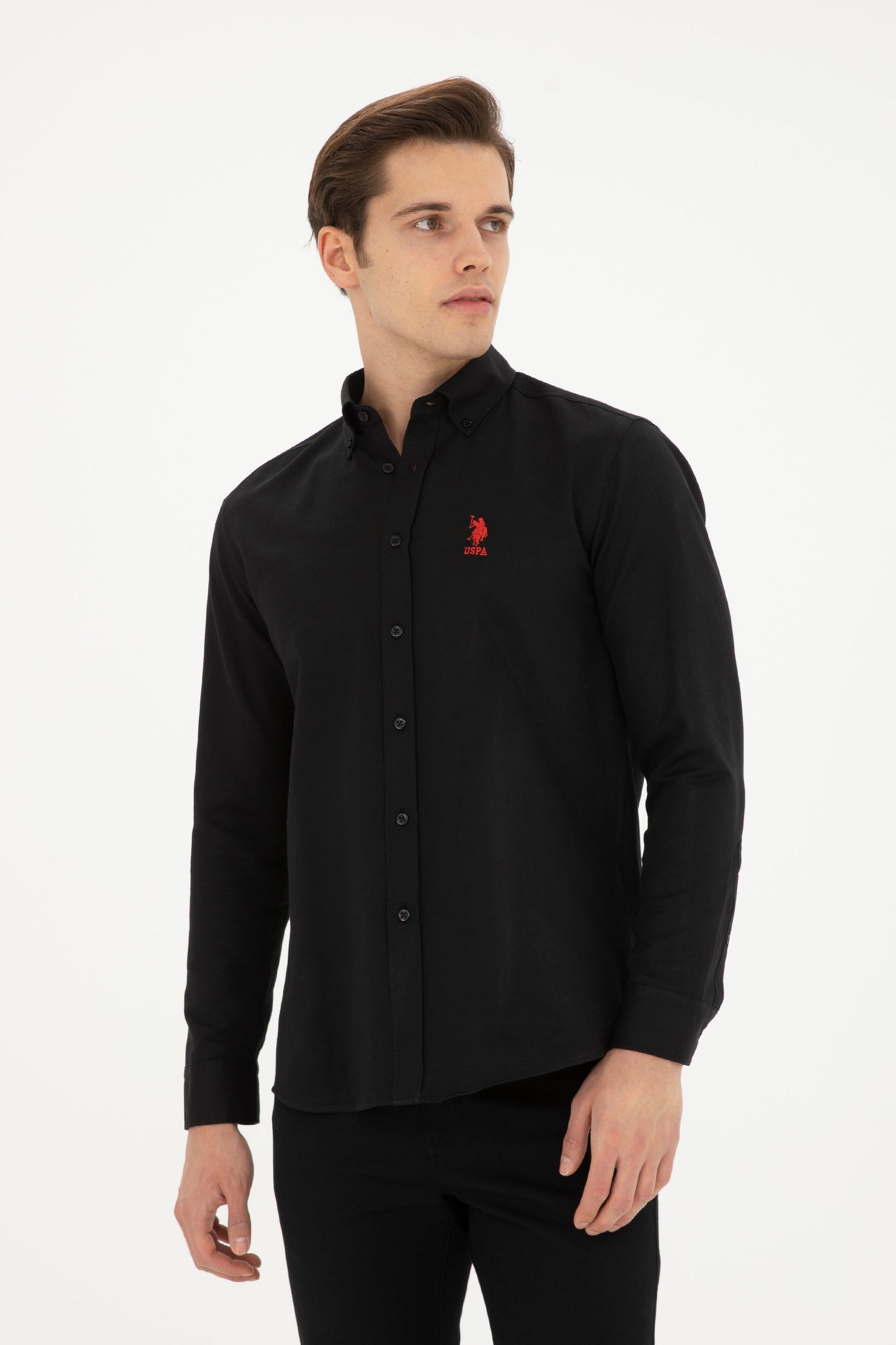 US POLO ASSN BUTTON DOWN COTTON SHIRT SLIM FIT