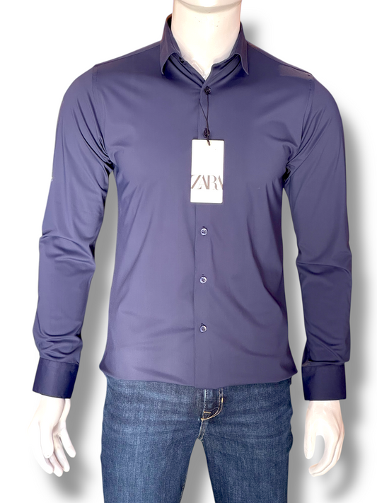 Zara purple Shirt Strech Fabric Slim Fit