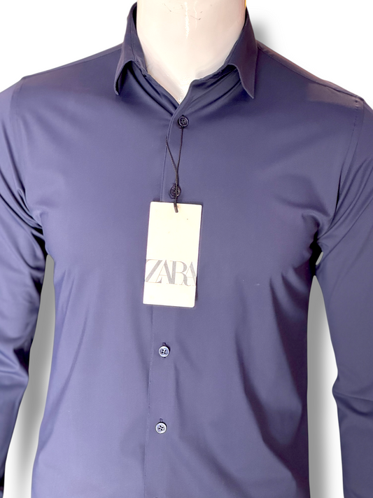 Zara purple Shirt Strech Fabric Slim Fit
