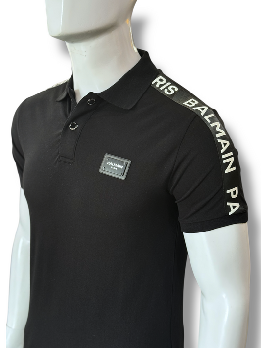 Balmain Leather Patch Logo Polo