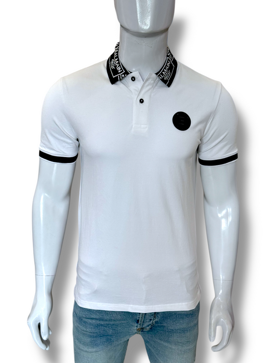 Balmain Printed Collar Patch Logo Polo