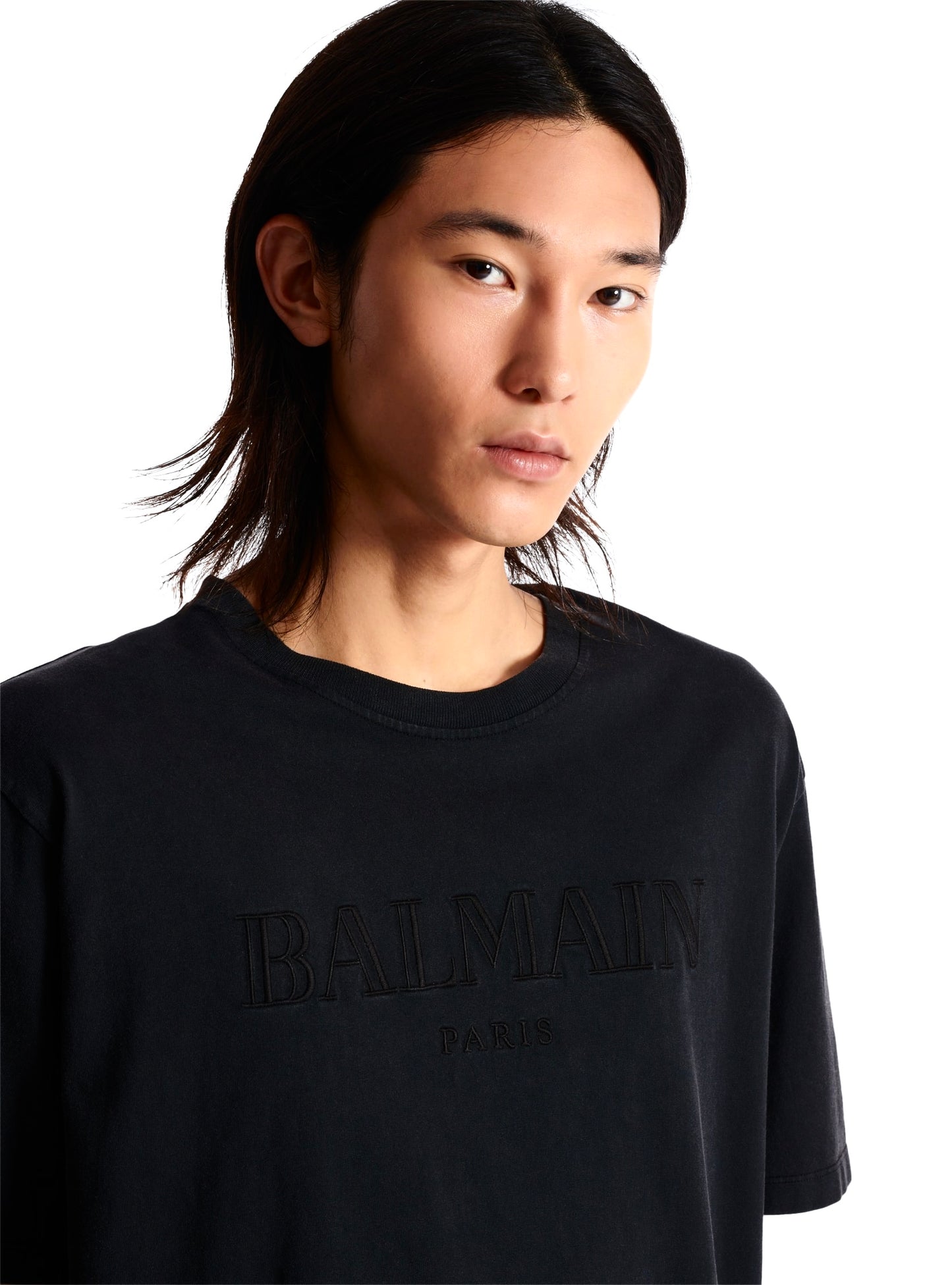 Balmain Embroidery Cotton T Shirt