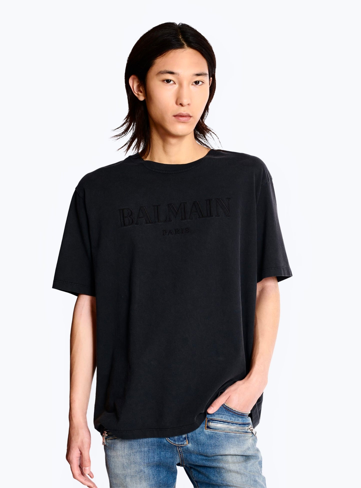 Balmain Embroidery Cotton T Shirt