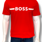 Boss Logo Print T-Shirt Red