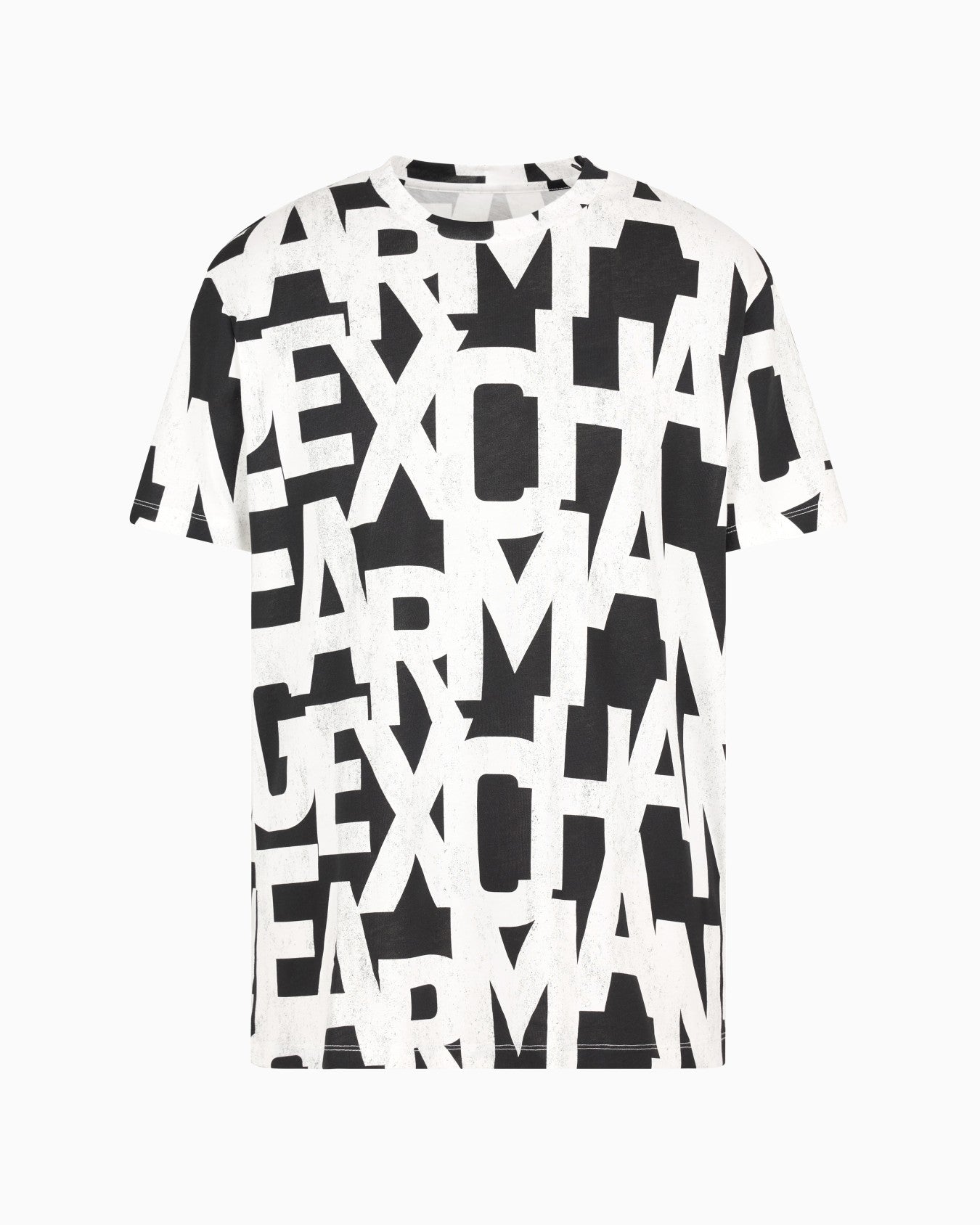 Armani Exchange REGULAR FIT T-SHIRT WITH MAXI ALLOVER LOGO IN HEAVY COTTON