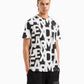 Armani Exchange REGULAR FIT T-SHIRT WITH MAXI ALLOVER LOGO IN HEAVY COTTON