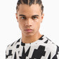 Armani Exchange REGULAR FIT T-SHIRT WITH MAXI ALLOVER LOGO IN HEAVY COTTON