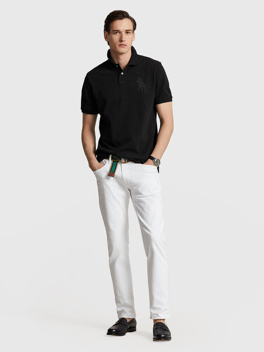 Ralph Lauren Big Pony Mesh Polo Shirt (Custom SlimFit) Black
