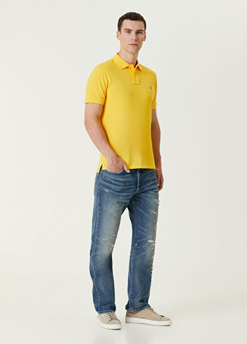 Ralph Lauren Small Pony Mesh Polo Shirt (Custom SlimFit) Yellow