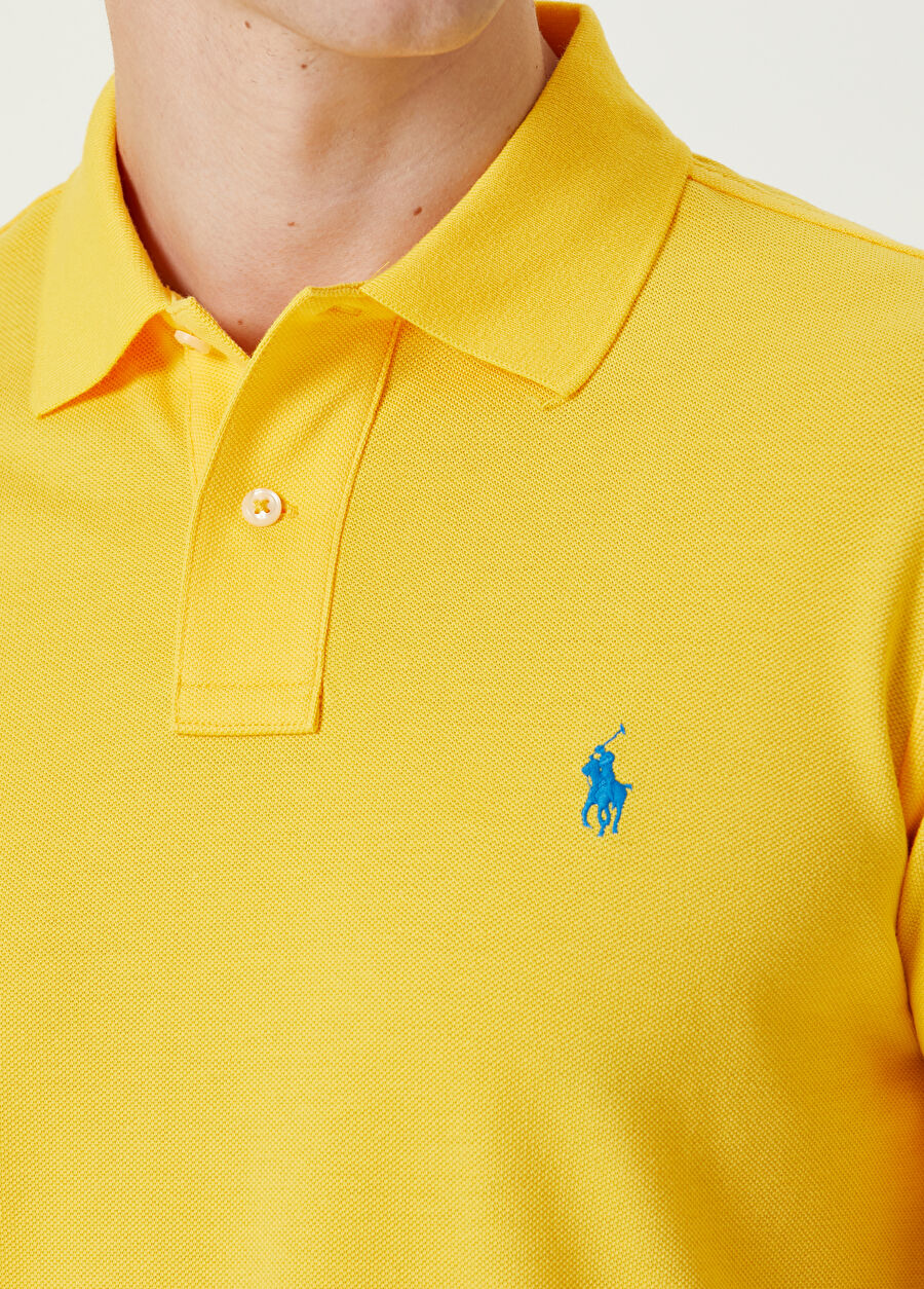 Ralph Lauren Small Pony Mesh Polo Shirt (Custom SlimFit) Yellow