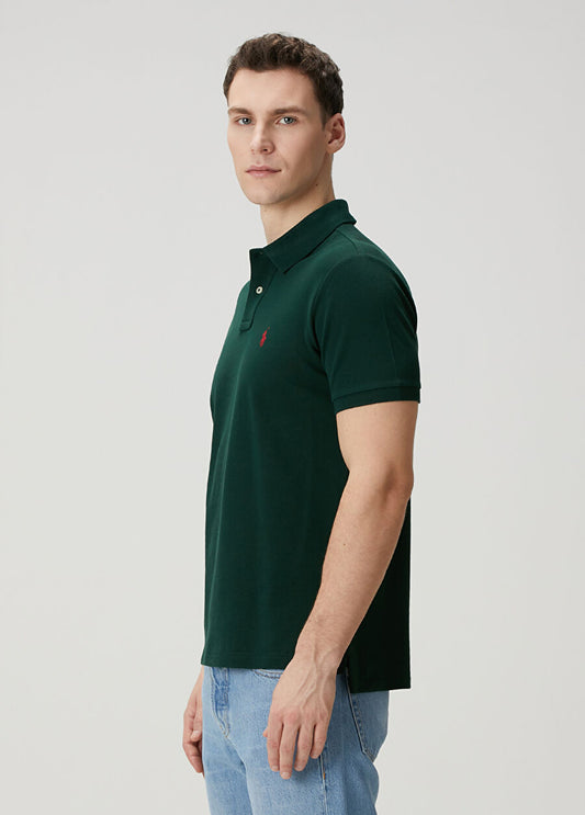 Ralph Lauren Small Pony Mesh Polo Shirt (Custom SlimFit) Dark Green