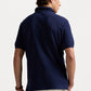 Ralph Lauren Leather Big Pony Mesh Polo Shirt (Custom SlimFit) Navy Blue