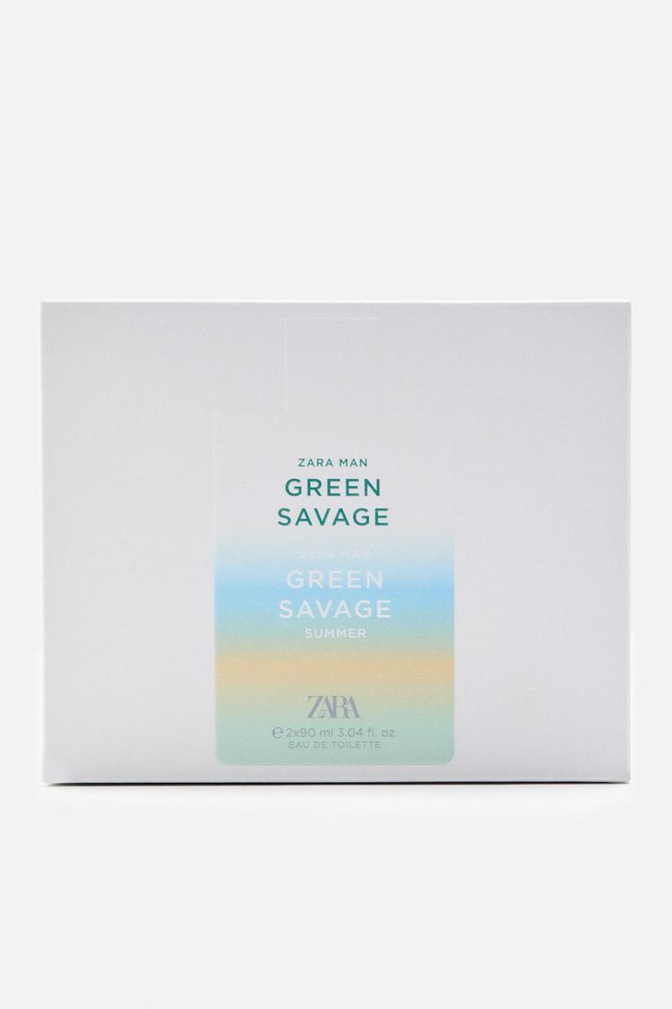 ZARA GREEN SAVAGE + GREEN SAVAGE SUMMER EDT 2 X 90 ML (3.04 FL. OZ
