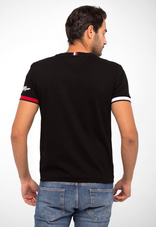 Tommy Hilfiger Slim-Fit Plain Men's T-Shirt Black