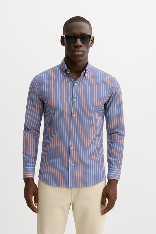 Zara Button Down Stripe Shirt Slim Fit