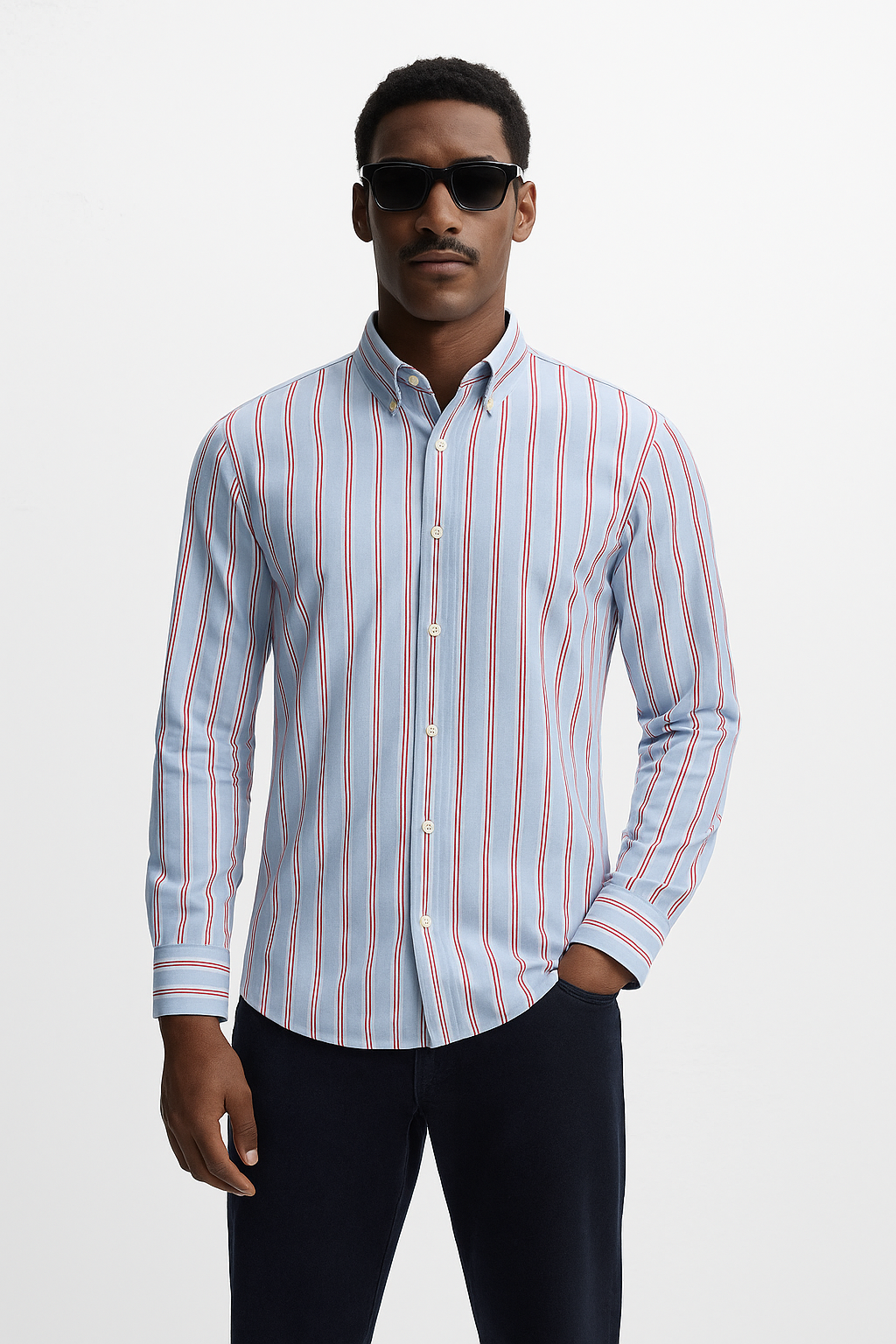 Zara Button Down Stripe Shirt Slim Fit