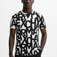 Armani Exchange REGULAR FIT T-SHIRT WITH MAXI ALLOVER LOGO IN HEAVY COTTON