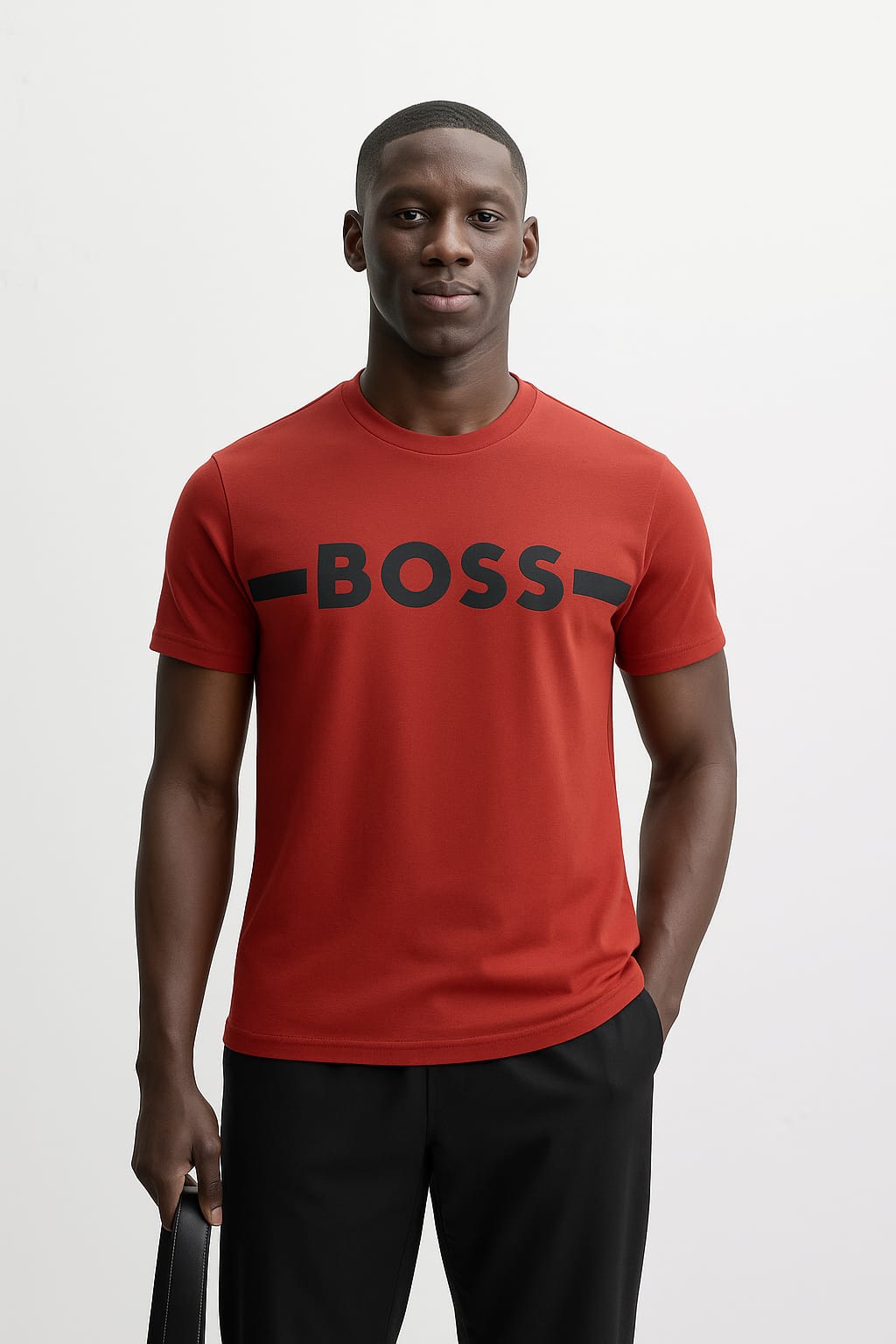 Boss Logo Print T-Shirt Orange