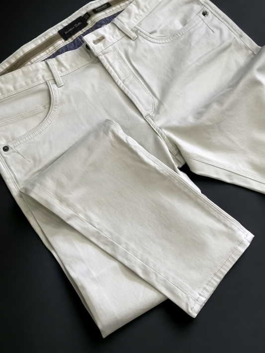 MASSIMO DUTTI SLIM FIT BEIDGE COTTON JEANS
