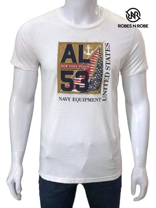 ALCOTT CREW NECK GRAPHIC T SHIRT WHITE