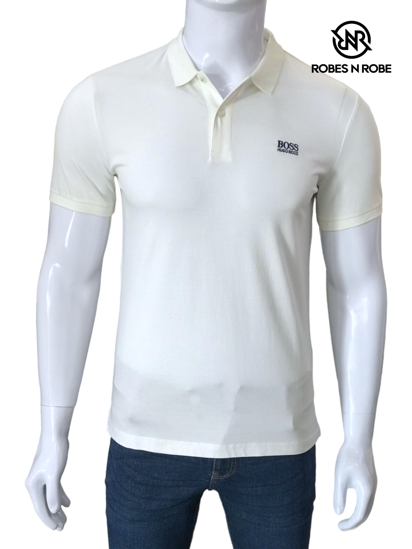 HUGO BOSS PIMA COTTON POLO - WHITE