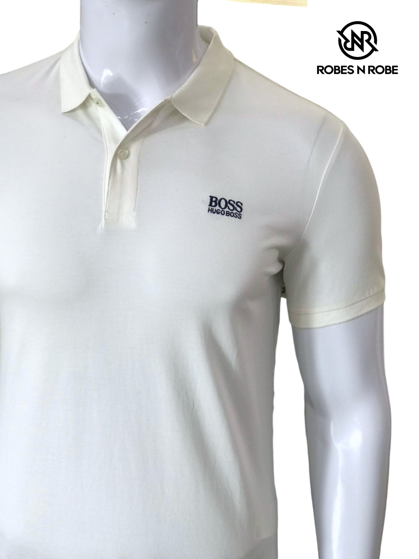 HUGO BOSS PIMA COTTON POLO - WHITE