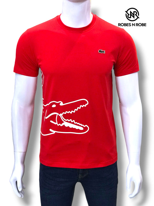 Lacoste Men's Wrap Around Crocodile Logo T-Shirt RED